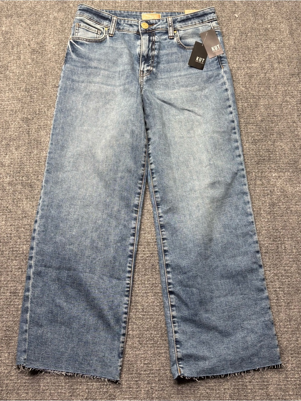 Kut From The Kloth Jeans Womens 4 (30x27) Blue Charlotte Wide Leg High Rise NEW
